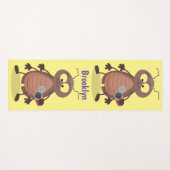 可愛いおもしろいゴキブリ漫画キャラクター ヨガマット (正面(横))