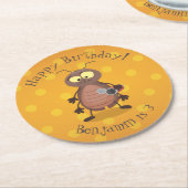 可愛いおもしろいゴキブリ漫画キャラクター ラウンドペーパーコースター (アングル)