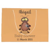 可愛いおもしろいゴキブリ漫画キャラクター ラージペーパーバッグ (裏面)