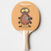 可愛いおもしろいゴキブリ漫画キャラクター 卓球ラケット (裏面)