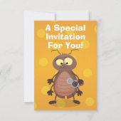 可愛いおもしろいゴキブリ漫画キャラクター 招待状 (裏面)