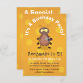 可愛いおもしろいゴキブリ漫画キャラクター 招待状 (正面/裏面)