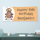 可愛いおもしろいゴキブリ漫画キャラクター 横断幕 (トレードショー)