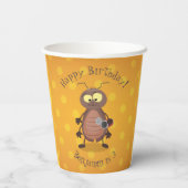 可愛いおもしろいゴキブリ漫画キャラクター 紙コップ (裏面)