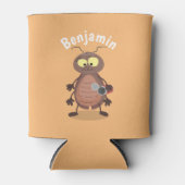 可愛いおもしろいゴキブリ漫画キャラクター 缶クーラー (正面)