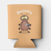 可愛いおもしろいゴキブリ漫画キャラクター 缶クーラー (裏面)