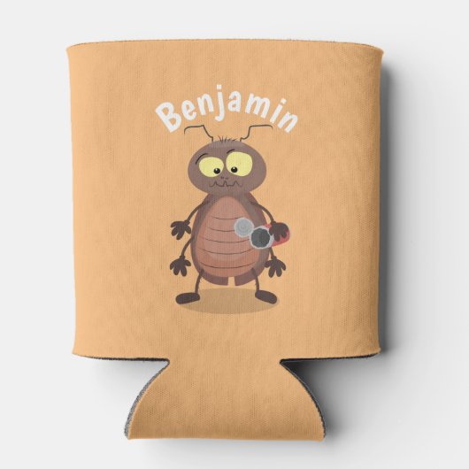 可愛いおもしろいゴキブリ漫画キャラクター 缶クーラー (裏面)