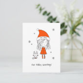 可愛いおもしろいサンタガール猫名クリスマスアニメ シーズンポストカード (スタンド正面)