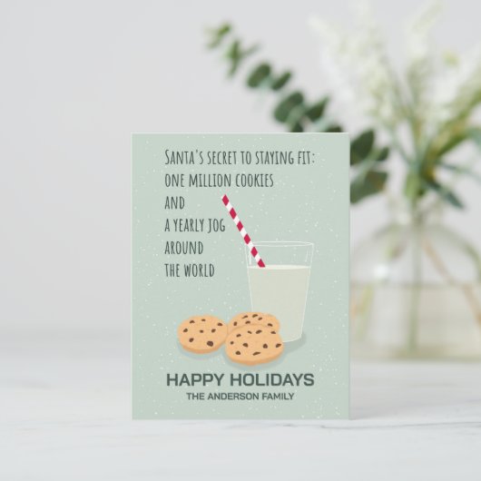 可愛いおもしろいサンタクリスマス シーズンポストカード (スタンド正面)