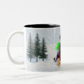 可愛いおもしろいシーズー（犬）豆犬のクリスマス ツートーンマグカップ (左)