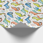 可愛いおもしろいスーパーヒーロー恐竜 ラッピングペーパー (角)