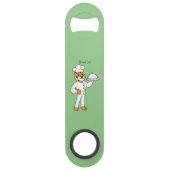 可愛いおもしろいタイガーシェフ漫画イラストレーション スピード栓抜き (正面)