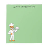 可愛いおもしろいタイガーシェフ漫画イラストレーション ノートパッド (正面)