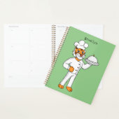 可愛いおもしろいタイガーシェフ漫画イラストレーション プランナー手帳 (ディスプレー)