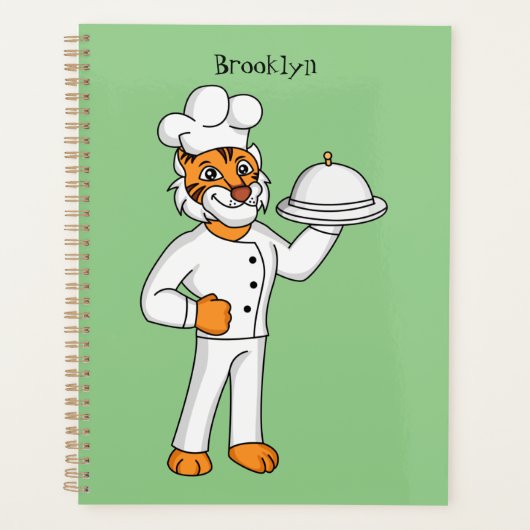 可愛いおもしろいタイガーシェフ漫画イラストレーション プランナー手帳 (正面)