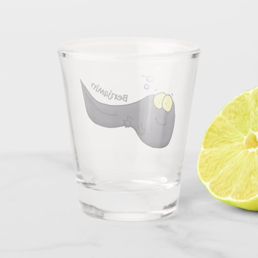 可愛いおもしろいタダーポールアニメイラストレーション ショットグラス (裏面)
