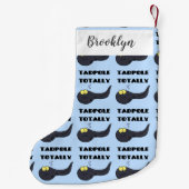 可愛いおもしろいタダーポールアニメイラストレーション スモールクリスマスストッキング (裏面)