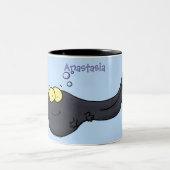 可愛いおもしろいタダーポールアニメイラストレーション ツートーンマグカップ (中央)