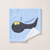 可愛いおもしろいタダーポールアニメイラストレーション バスタオルセット (ウォッシュタオル)