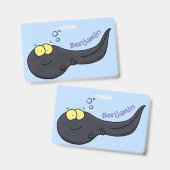 可愛いおもしろいタダーポールアニメイラストレーション バッジ (正面&裏面)