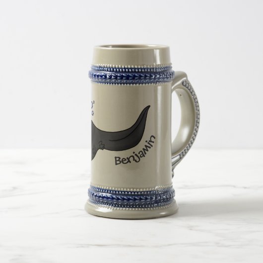 可愛いおもしろいタダーポールアニメイラストレーション ビールジョッキ (正面右)