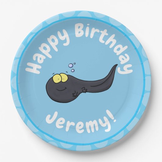 可愛いおもしろいタダーポールアニメイラストレーション ペーパープレート (正面)