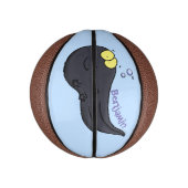 可愛いおもしろいタダーポールアニメイラストレーション ミニバスケットボール (縦)