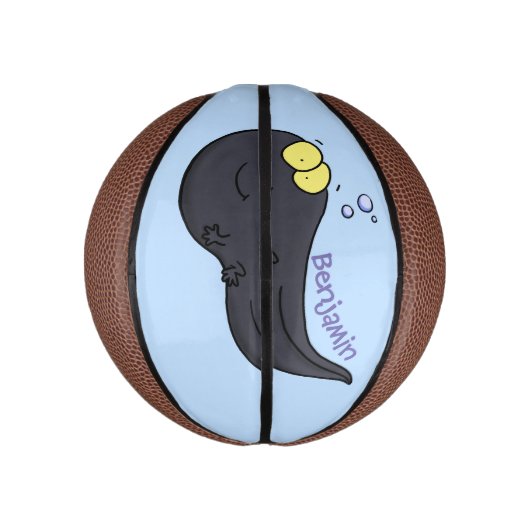 可愛いおもしろいタダーポールアニメイラストレーション ミニバスケットボール (縦)