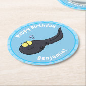 可愛いおもしろいタダーポールアニメイラストレーション ラウンドペーパーコースター (アングル)