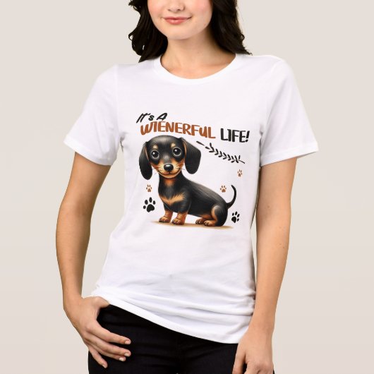 可愛いおもしろいダシュント犬ことわざ トライブレンドＴシャツ (正面)