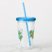 可愛いおもしろいチラシの海ドラゴン漫画イラストレーション アクリルタンブラー (左)