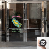 可愛いおもしろいチラシの海ドラゴン漫画イラストレーション ウィンドウサイン (オフィスドア)