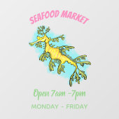 可愛いおもしろいチラシの海ドラゴン漫画イラストレーション ウィンドウサイン (シート)