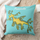 可愛いおもしろいチラシの海ドラゴン漫画イラストレーション クッション (ブランケット)