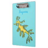 可愛いおもしろいチラシの海ドラゴン漫画イラストレーション クリップボード (左)