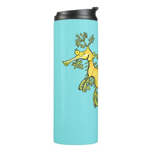 可愛いおもしろいチラシの海ドラゴン漫画イラストレーション タンブラー (回転左)