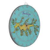 可愛いおもしろいチラシの海ドラゴン漫画イラストレーション ダーツボード (正面左)