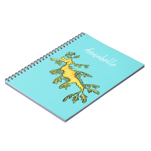 可愛いおもしろいチラシの海ドラゴン漫画イラストレーション ノートブック (左側)