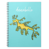 可愛いおもしろいチラシの海ドラゴン漫画イラストレーション ノートブック (正面)