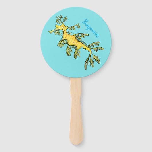 可愛いおもしろいチラシの海ドラゴン漫画イラストレーション ハンドファン (正面)