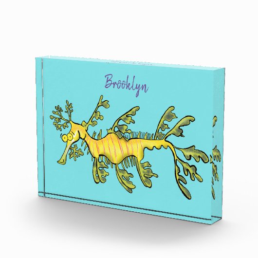 可愛いおもしろいチラシの海ドラゴン漫画イラストレーション フォトブロック (右)