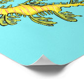 可愛いおもしろいチラシの海ドラゴン漫画イラストレーション ポスター (角)