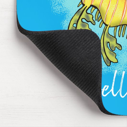 可愛いおもしろいチラシの海ドラゴン漫画イラストレーション マウスパッド (コーナー)