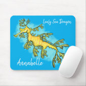 可愛いおもしろいチラシの海ドラゴン漫画イラストレーション マウスパッド (マウス)