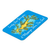 可愛いおもしろいチラシの海ドラゴン漫画イラストレーション マグネット (左側)