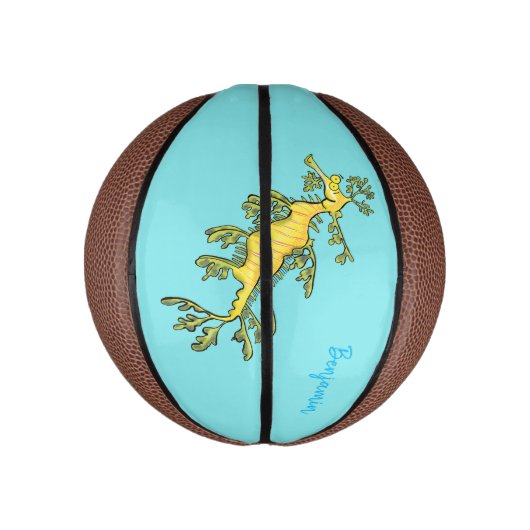 可愛いおもしろいチラシの海ドラゴン漫画イラストレーション ミニバスケットボール (縦)