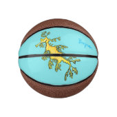 可愛いおもしろいチラシの海ドラゴン漫画イラストレーション ミニバスケットボール (正面)