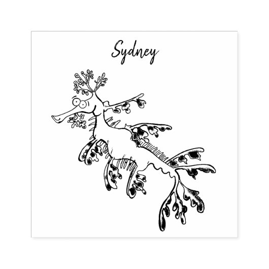 可愛いおもしろいチラシの海ドラゴン漫画イラストレーション ラバースタンプ (インプリント)