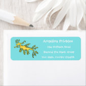 可愛いおもしろいチラシの海ドラゴン漫画イラストレーション ラベル (インサイチュ)