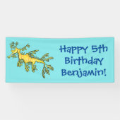 可愛いおもしろいチラシの海ドラゴン漫画イラストレーション 横断幕 (横)